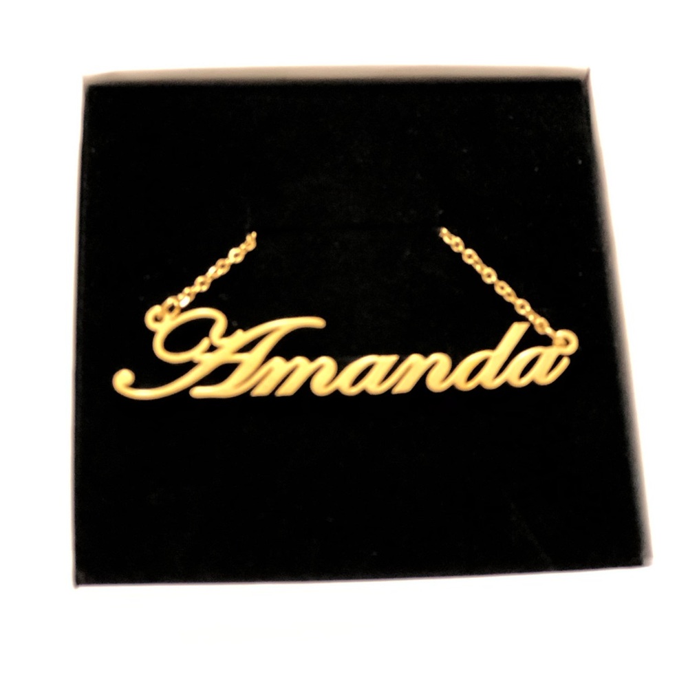 14K Gold Plated Name Necklace - Amanda
